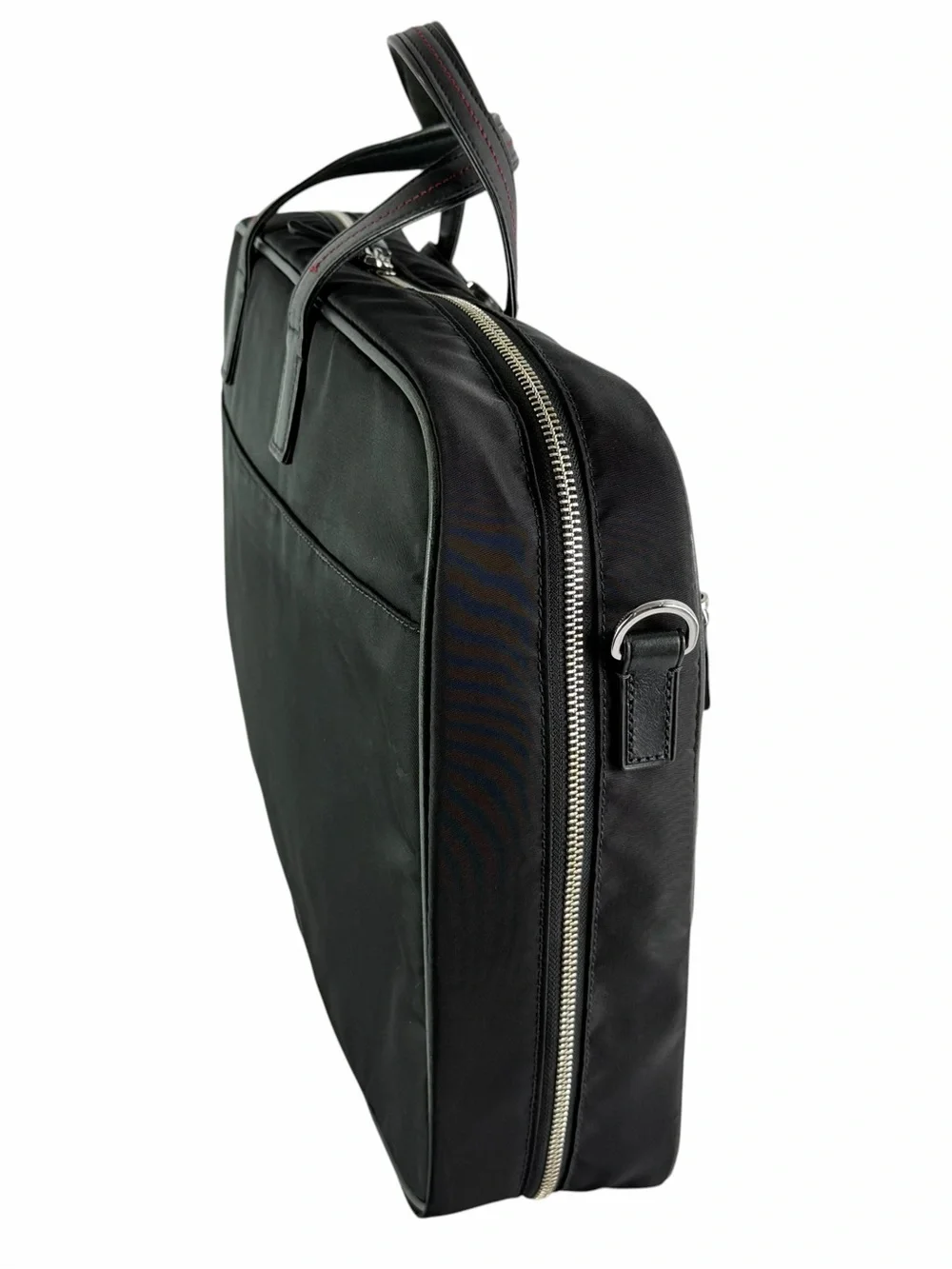 TUMI Black Nylon Leather Briefcase Bag